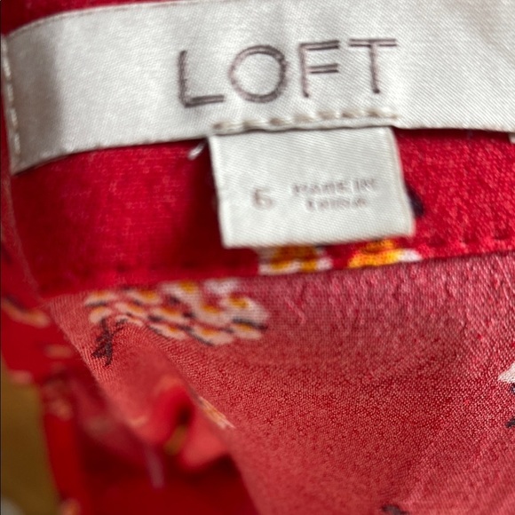 Loft Floral Red Wrap Skirt - Picture 3 of 4